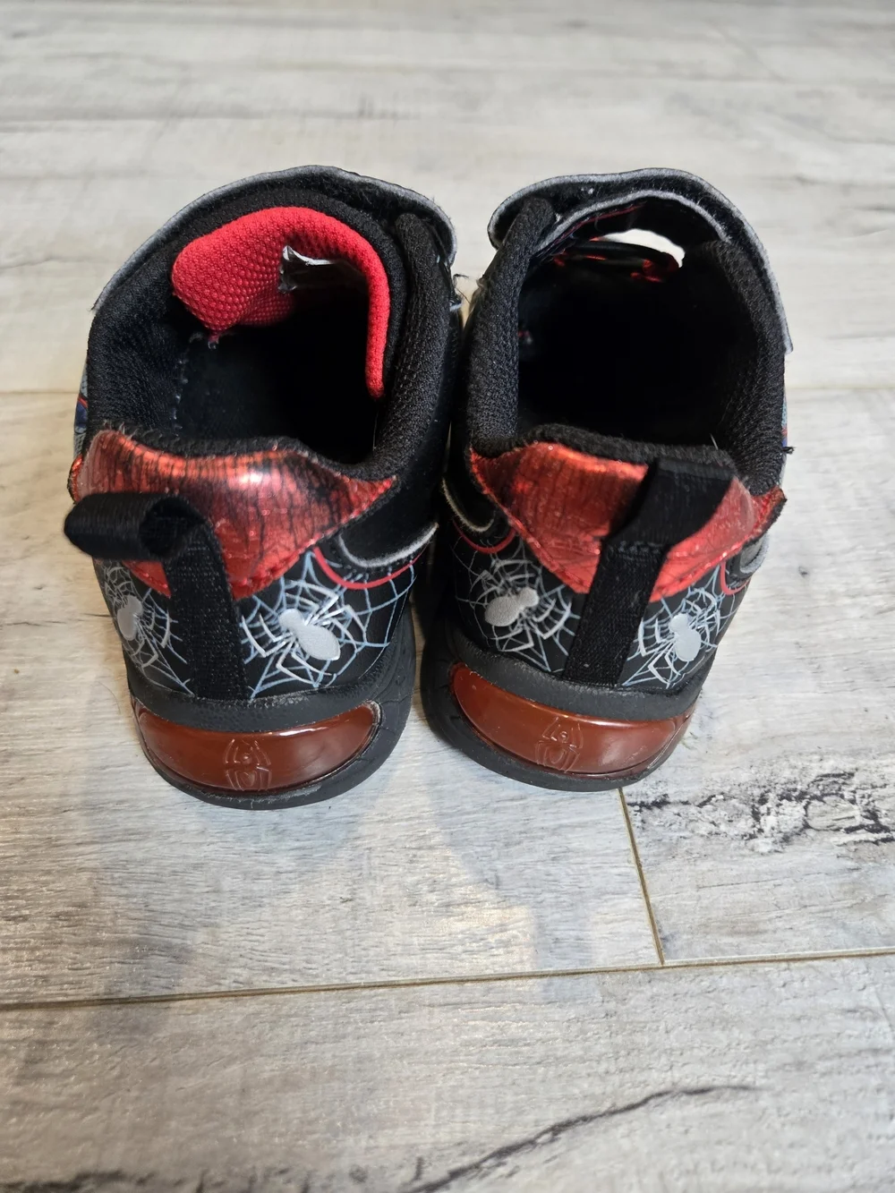 Marvel Spider-Man Light Up Black and Red Kids Velcro Sneakers